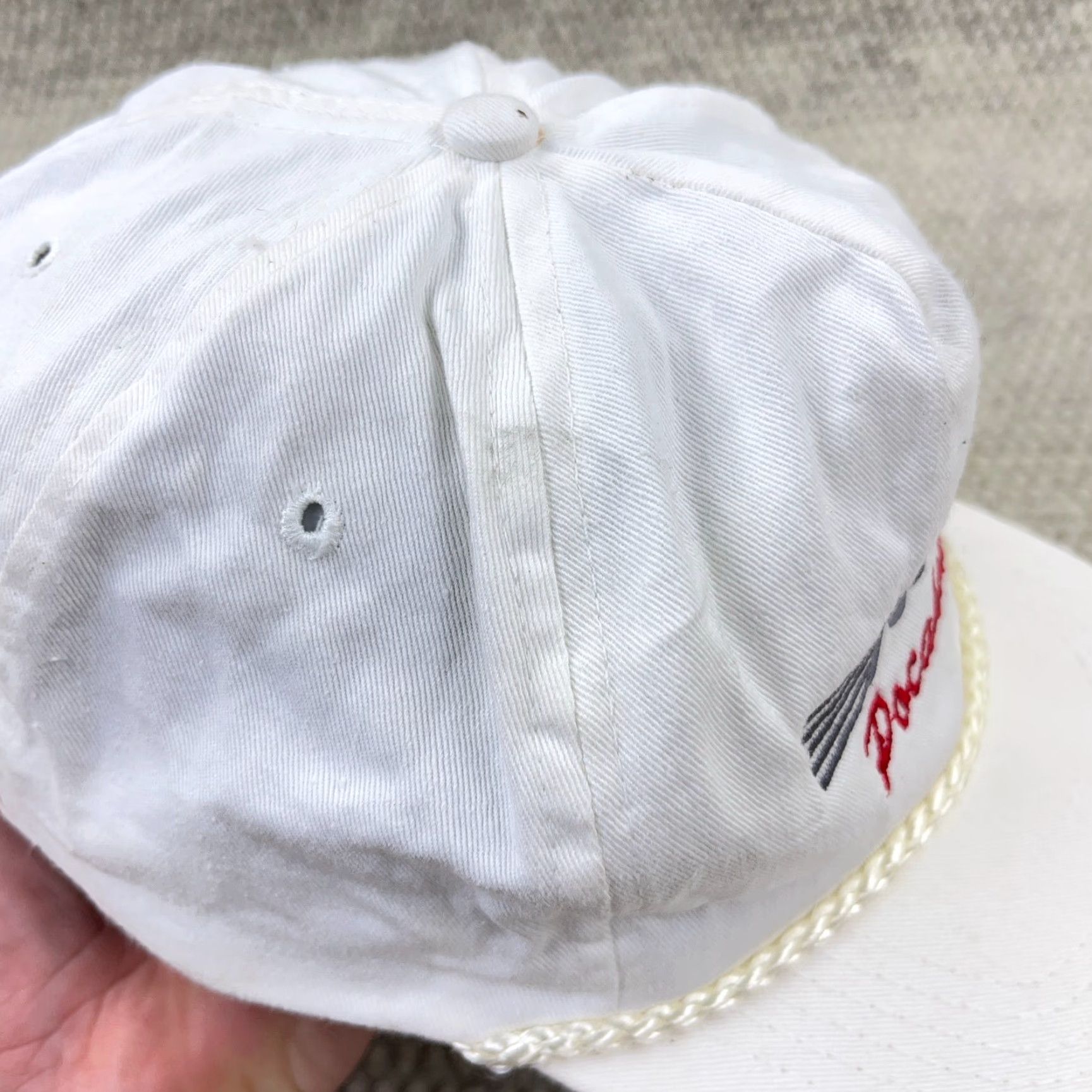 Vintage VINTAGE YoungAn Trucker Hat Cap Button Adjustable White Cotton Polyester 90s 80s 90s Advertising USA Mens Hat Size ONE SIZE - 3 Thumbnail