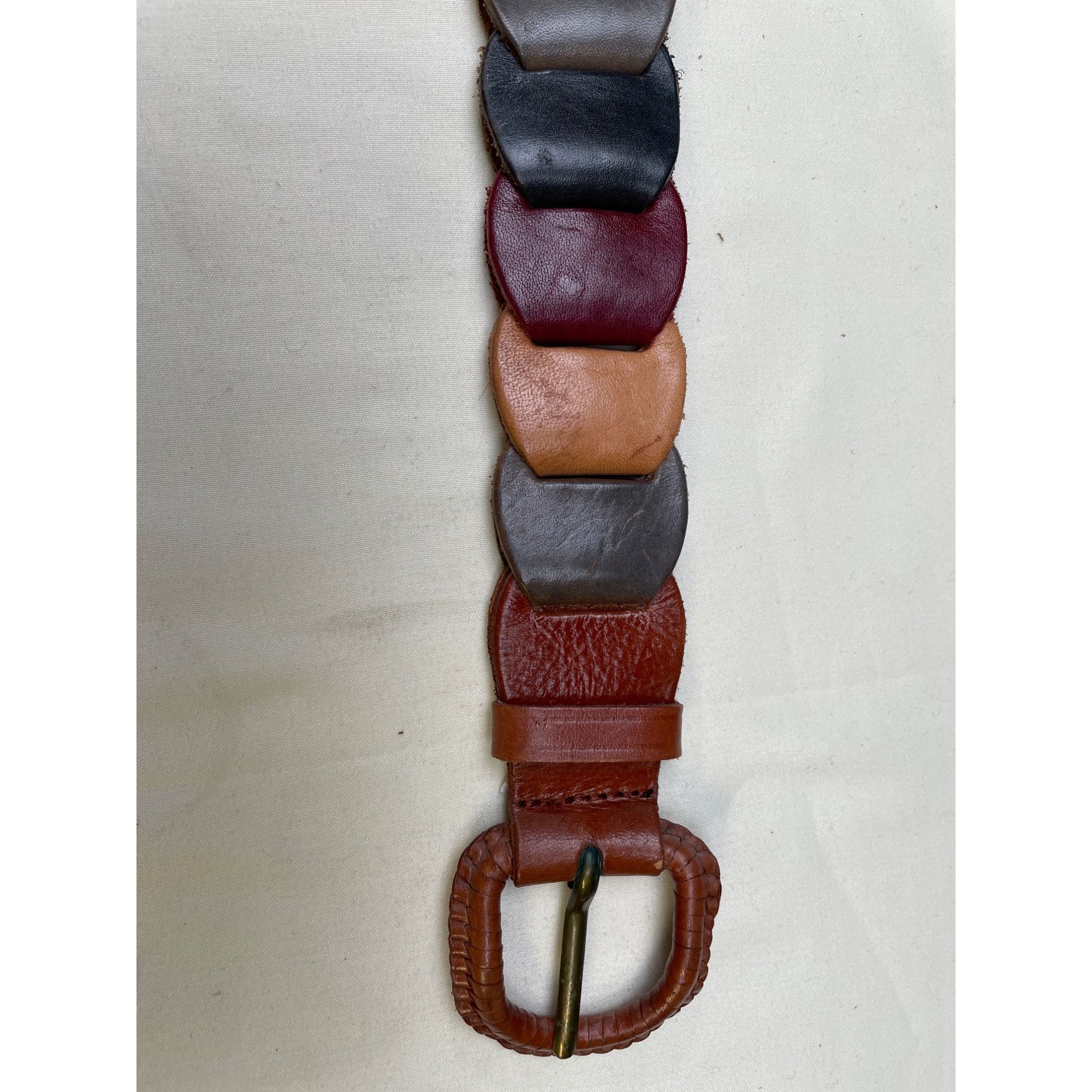 Other Women's Genuine Linked Leather Multicolor Belt Size Small SK Size ONE SIZE - 5 Thumbnail