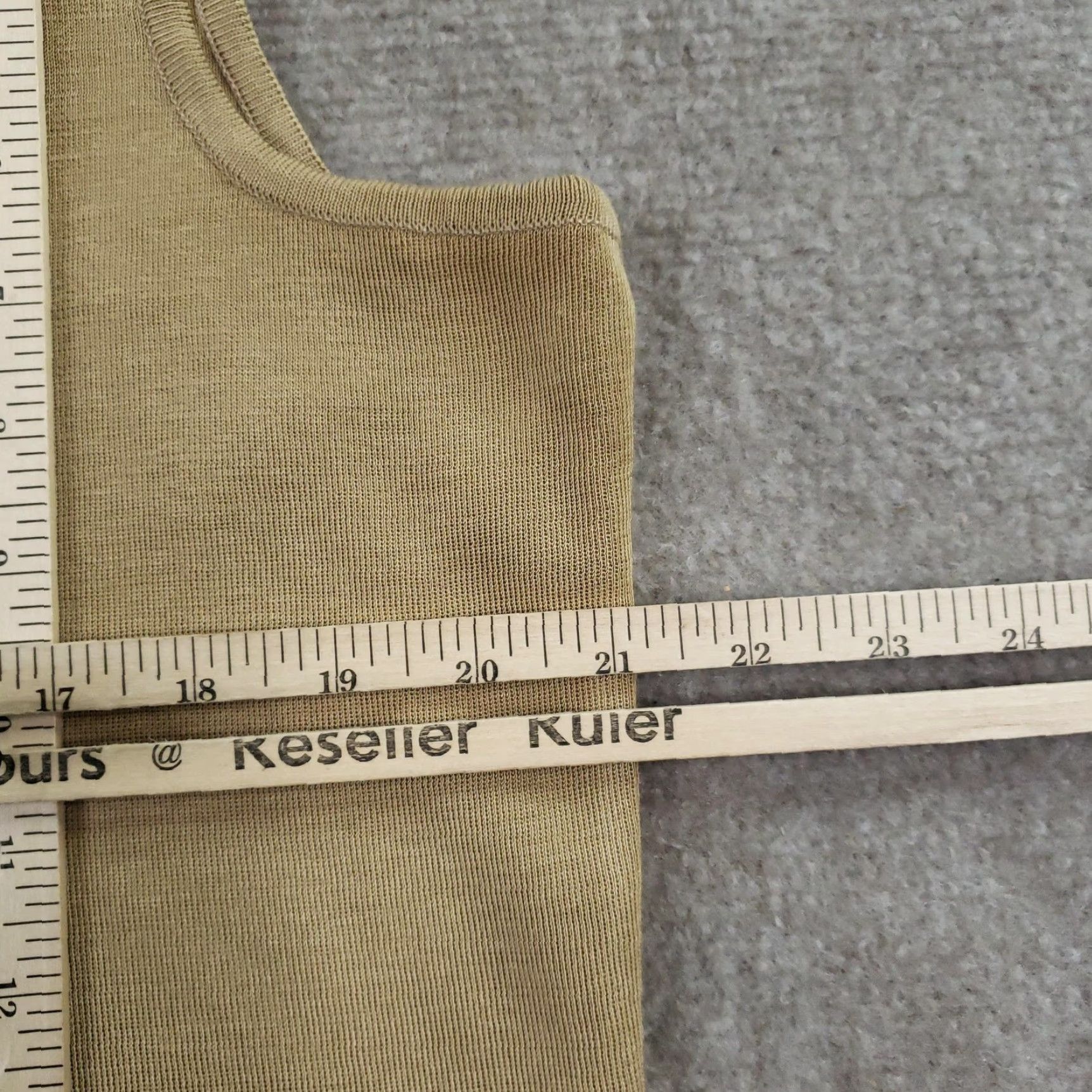 Vintage Ming Wang Tank Top Womens Large Beige Scoop Neck Sleeveless Knit Shell Basic Size L / US 10 / IT 46 - 3 Thumbnail