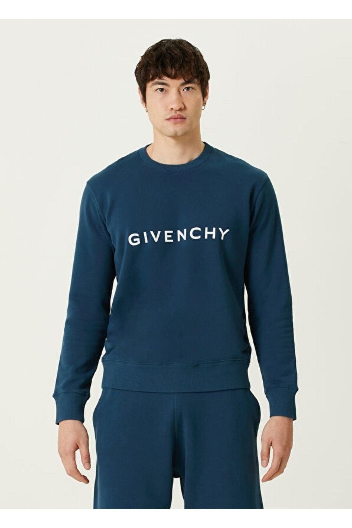 Givenchy Petrol Blue Archetype Logo Sweatshirt Size US M / EU 48-50 / 2 - 2 Thumbnail