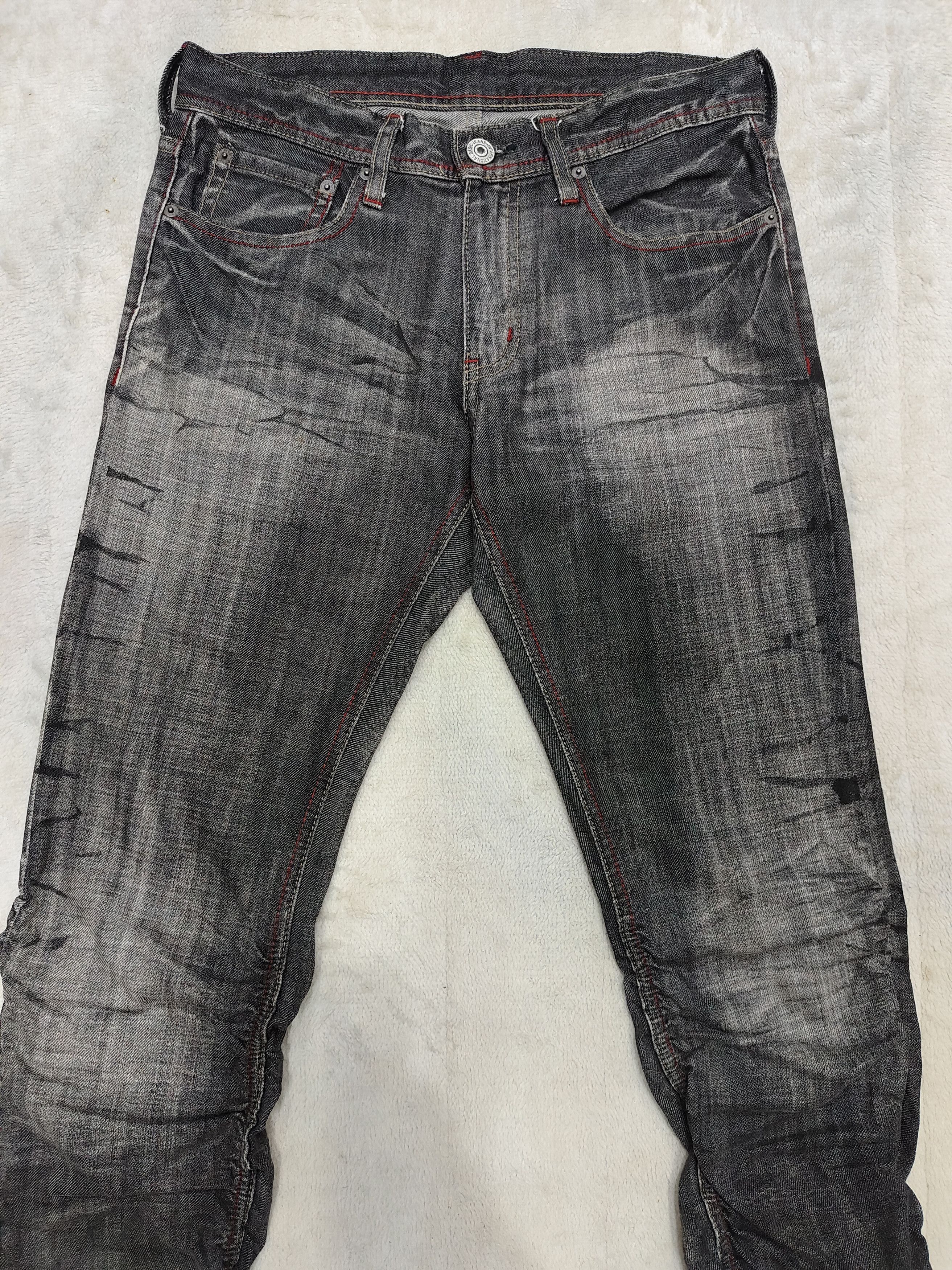 Japanese Brand Edge Rupert🇯🇵 Washed Stacked Grunge Slim Jeans Size US 30 / EU 46 - 2 Thumbnail