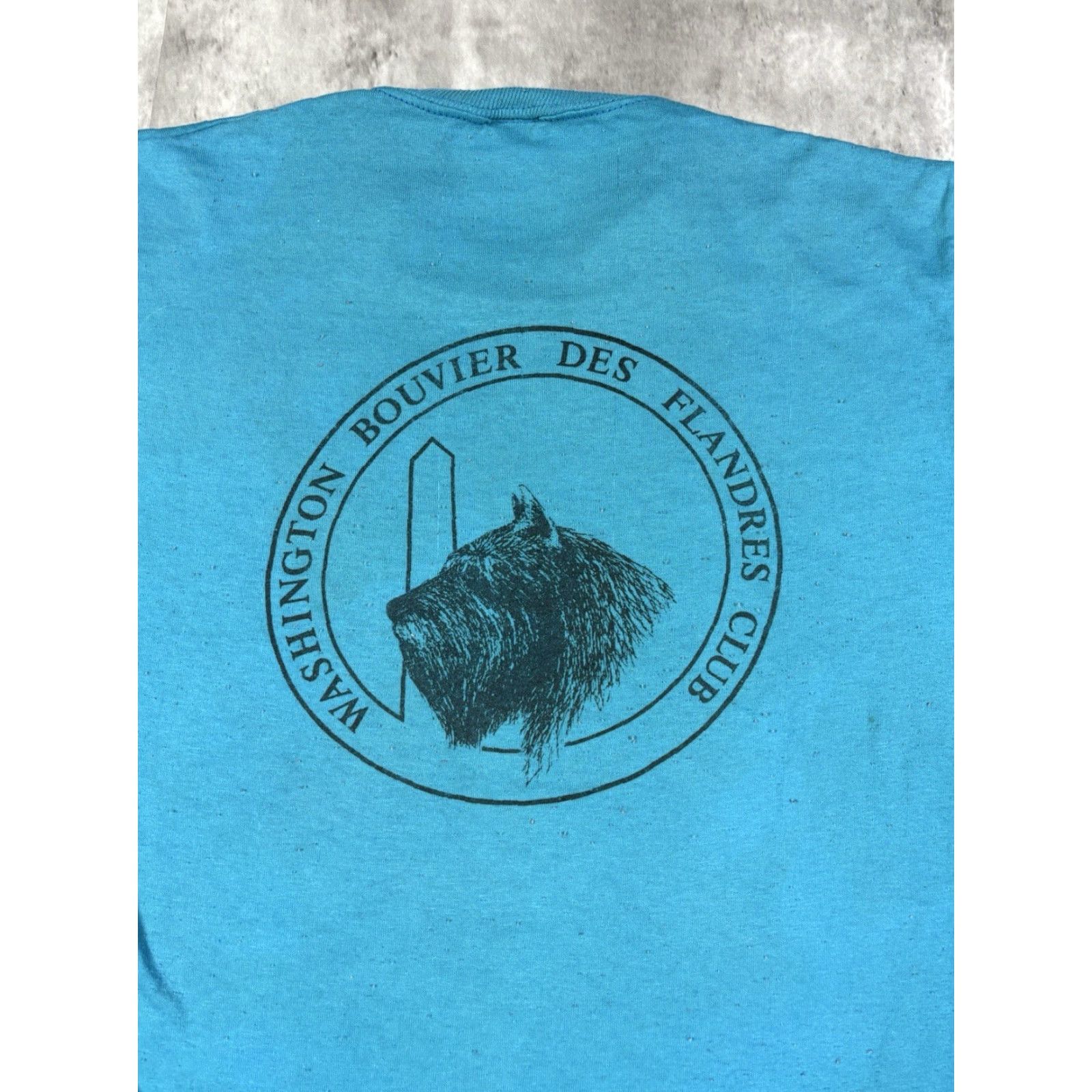 Jerzees VINTAGE Jerzees Dog Graphic T-Shirt M Blue Crew Neck Short Sleeve Men 80s Retro Peanuts Rainbow Cars - 80s, Dog, Retro Size US M / EU 48-50 / 2 - 3 Thumbnail