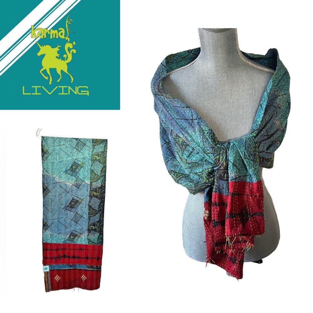 Other Karma Living l Wrap/Scarf 15”x70” Braided Tassels Multicolor Size ONE SIZE - 1 Thumbnail