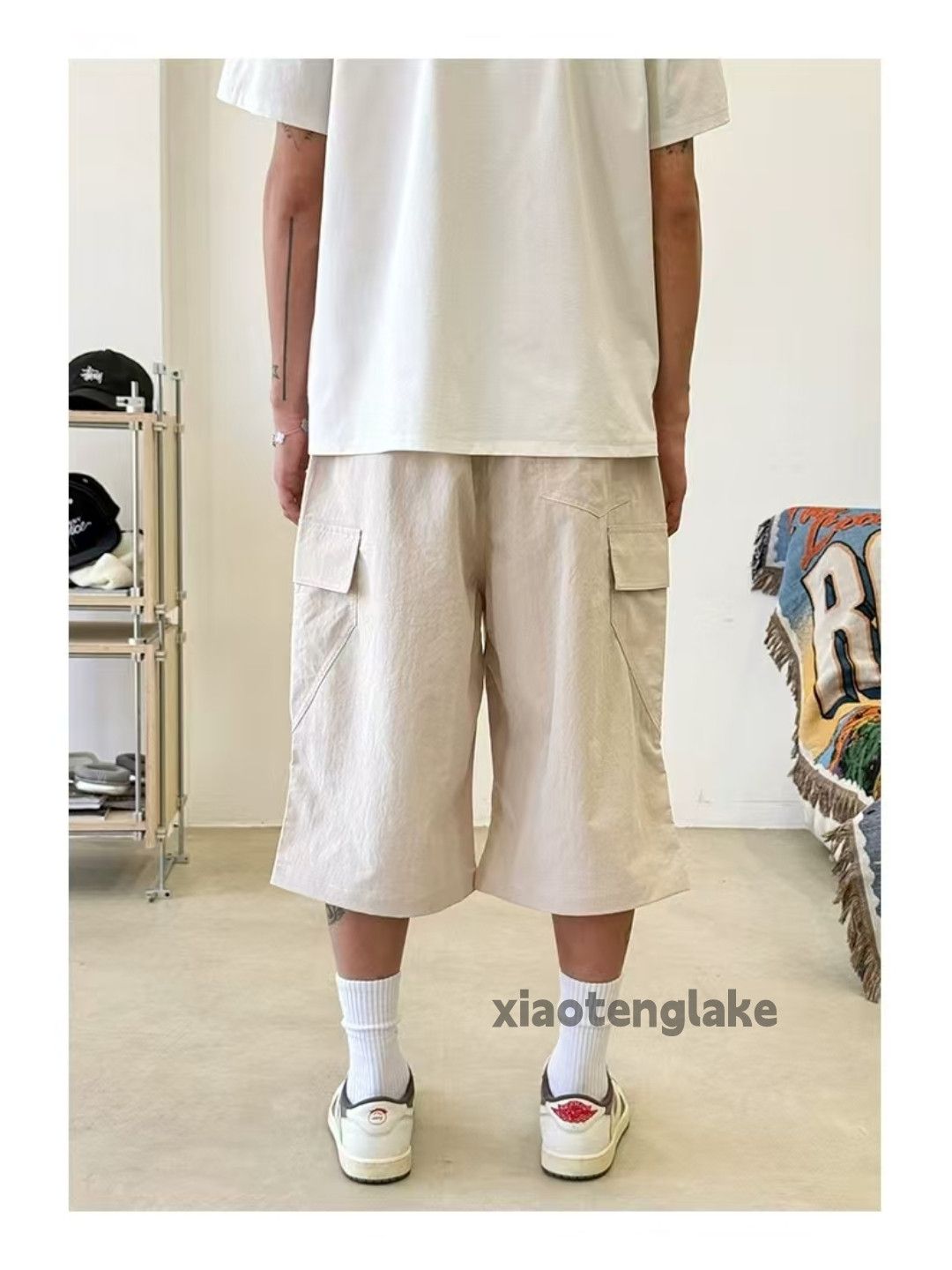 Designer Utility loose baggy pleated outdoor sports shorts Size US 32 / EU 48 - 3 Thumbnail