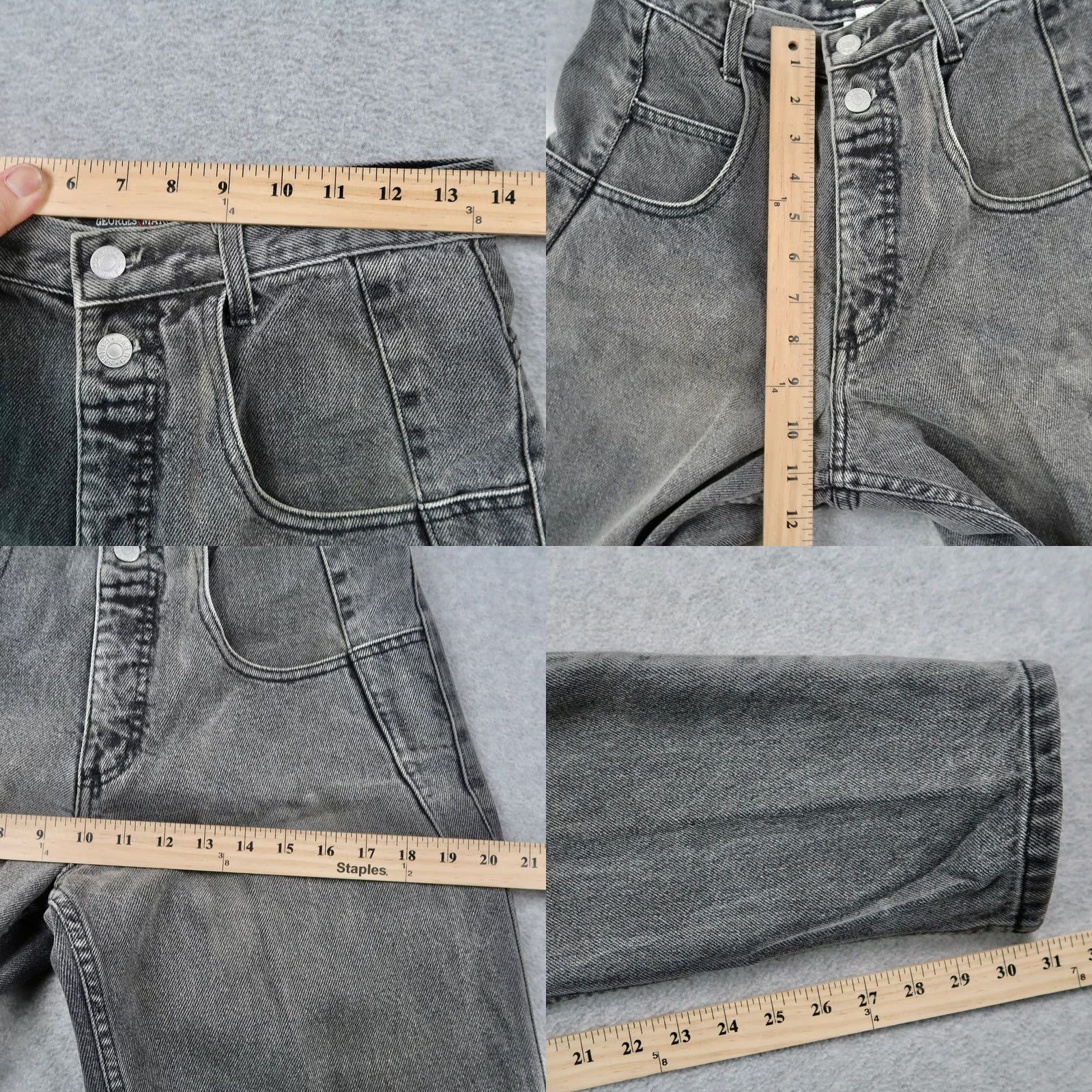Guess VINTAGE Guess Jeans Gray Tapered High Waisted 28x32 USA 90s Georges Marciano Size 28" / US 6 / IT 42 - 9 Thumbnail