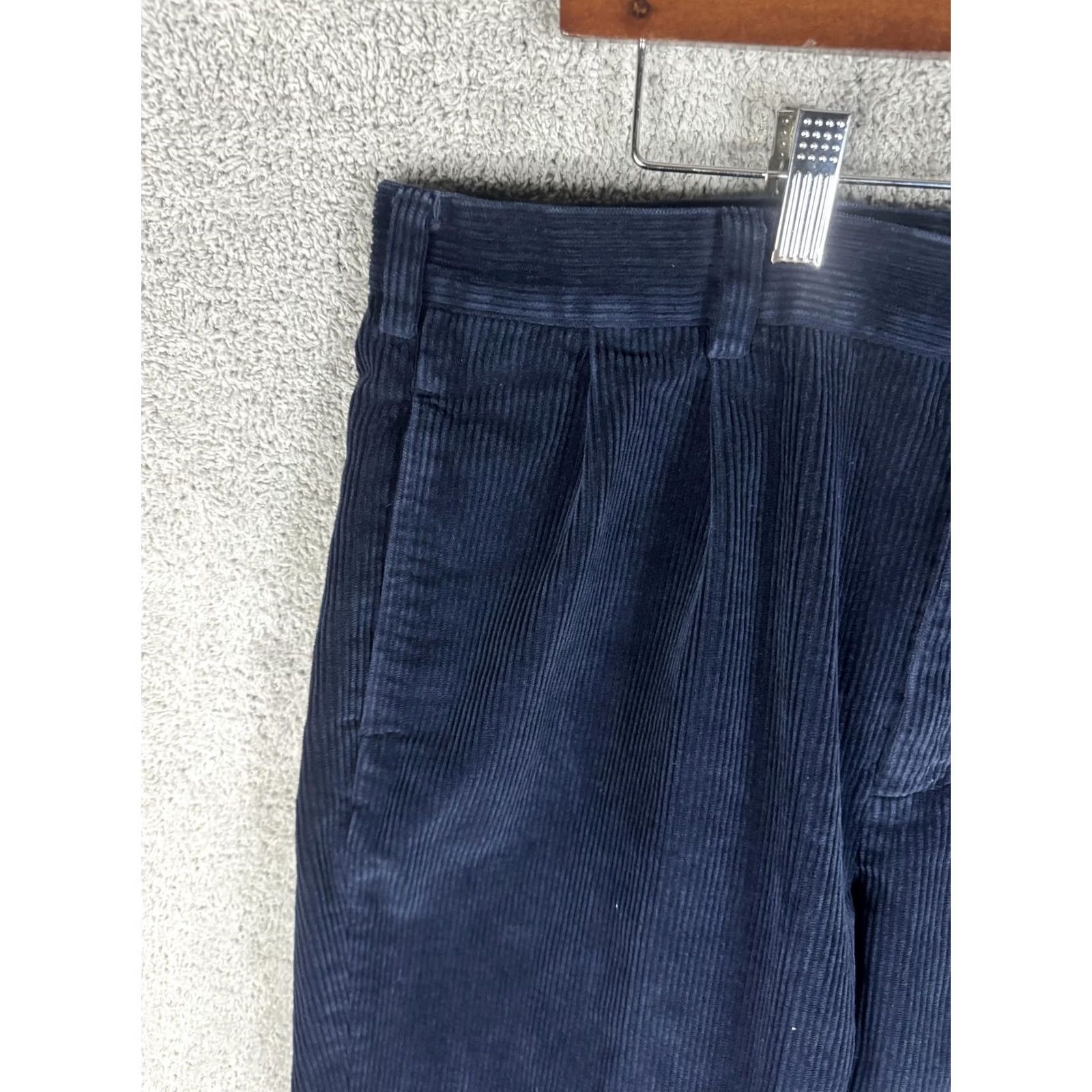 Brooks Brothers Brooks Brothers Elliot Corduroy Dress Pants Mens 35x30 Blue Pleated Cuffed Pockets Front Zip Tie Belt Loop Size US 35 - 2 Thumbnail