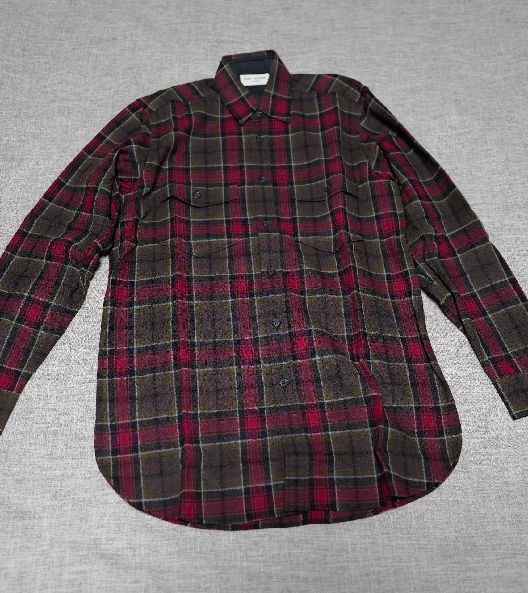 Saint Laurent Paris oversized checked wool shirt by saint laurent Size US S / EU 44-46 / 1 - 1 Thumbnail