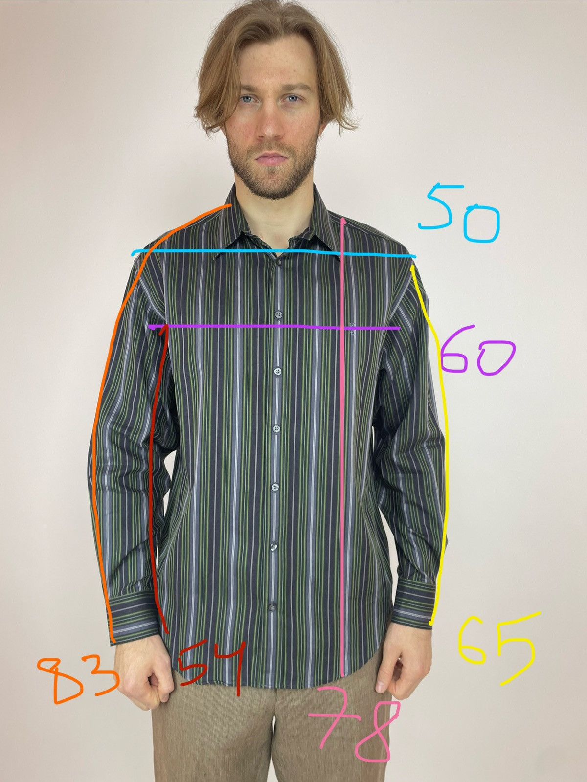 Other Vintage Yves Saint Lauren Striped Shirt Long sleeve Mens Size US M / EU 48-50 / 2 - 14 Thumbnail