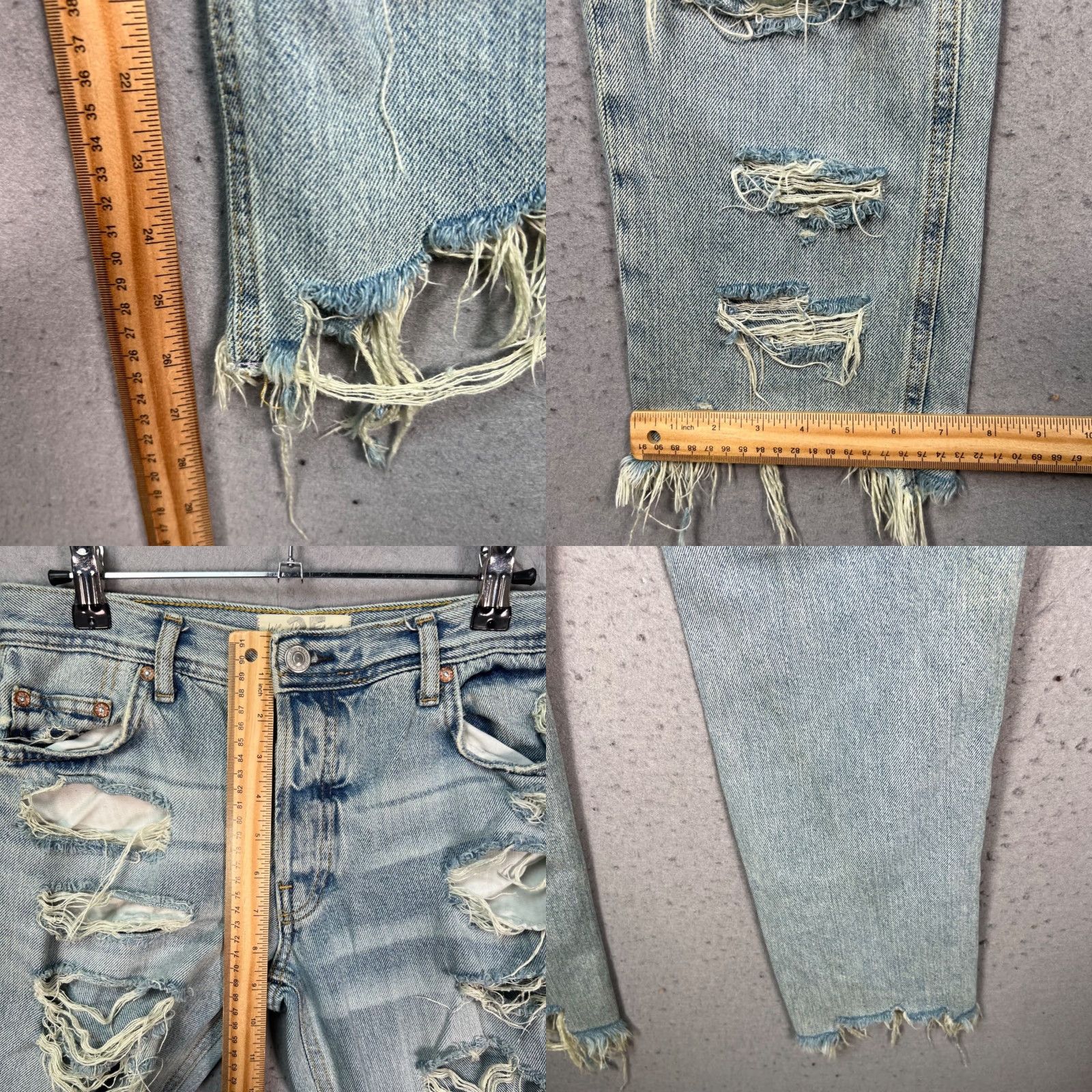 Vintage We The Free Distressed Light Wash Straight Leg Jeans Women’s Size 25 Size 42" / US 20 - 8 Thumbnail