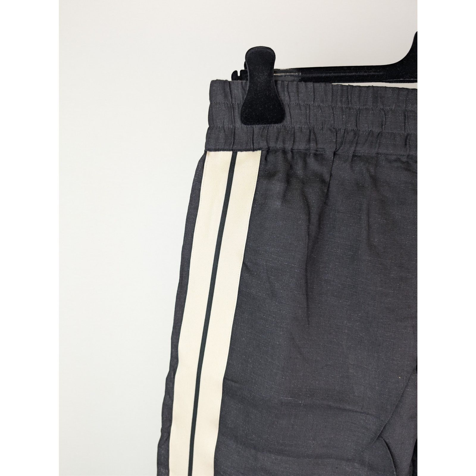 Palm Angels o1rshd1 Classic Logo Linen Track Pants Anthracite/Off White Size US 36 / EU 52 - 16 Thumbnail