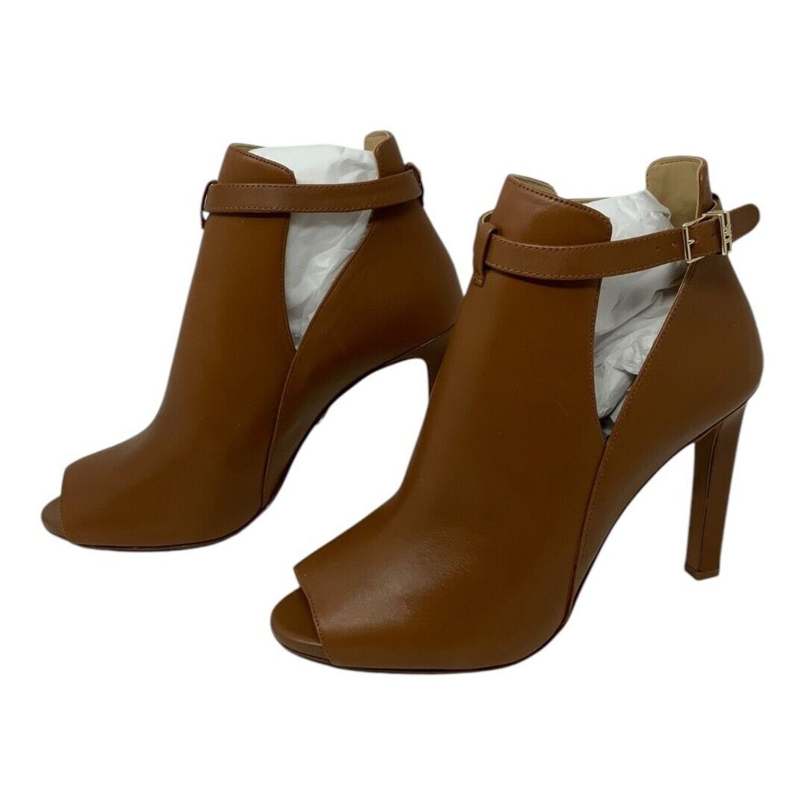 Michael Kors Michael Kors Lawson Open Toe Leather Bootie Tan 9 NWT $175 Size US 9 / IT 39 - 5 Thumbnail