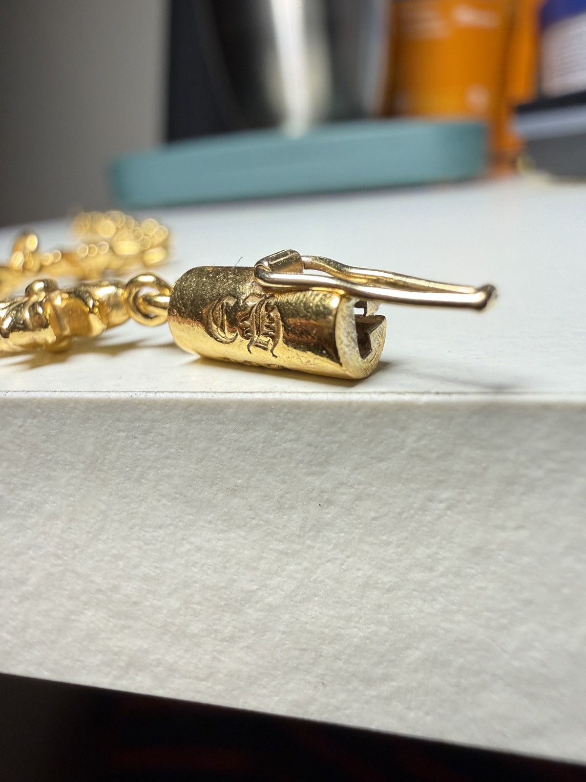 Chrome Hearts Chrome Hearts Gold Tiny E Cross Plus Bracelet Logo small Size ONE SIZE - 6 Thumbnail