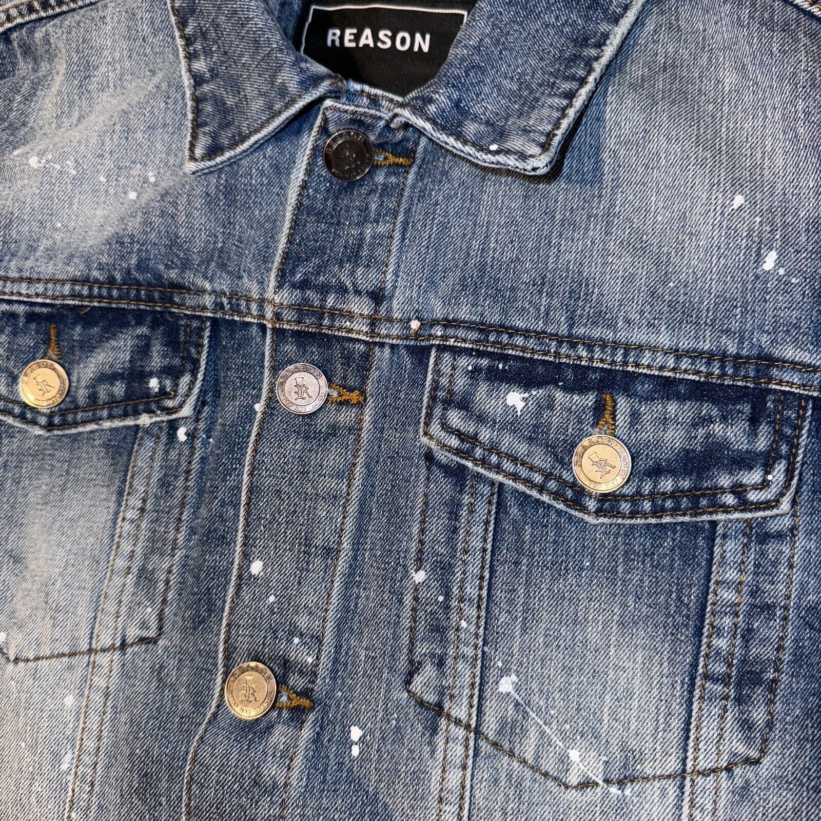 Reason Reasons Denim Cowgirl Jacket - M - Rhinestone Tassel Paint S Size M / US 6-8 / IT 42-44 - 3 Thumbnail