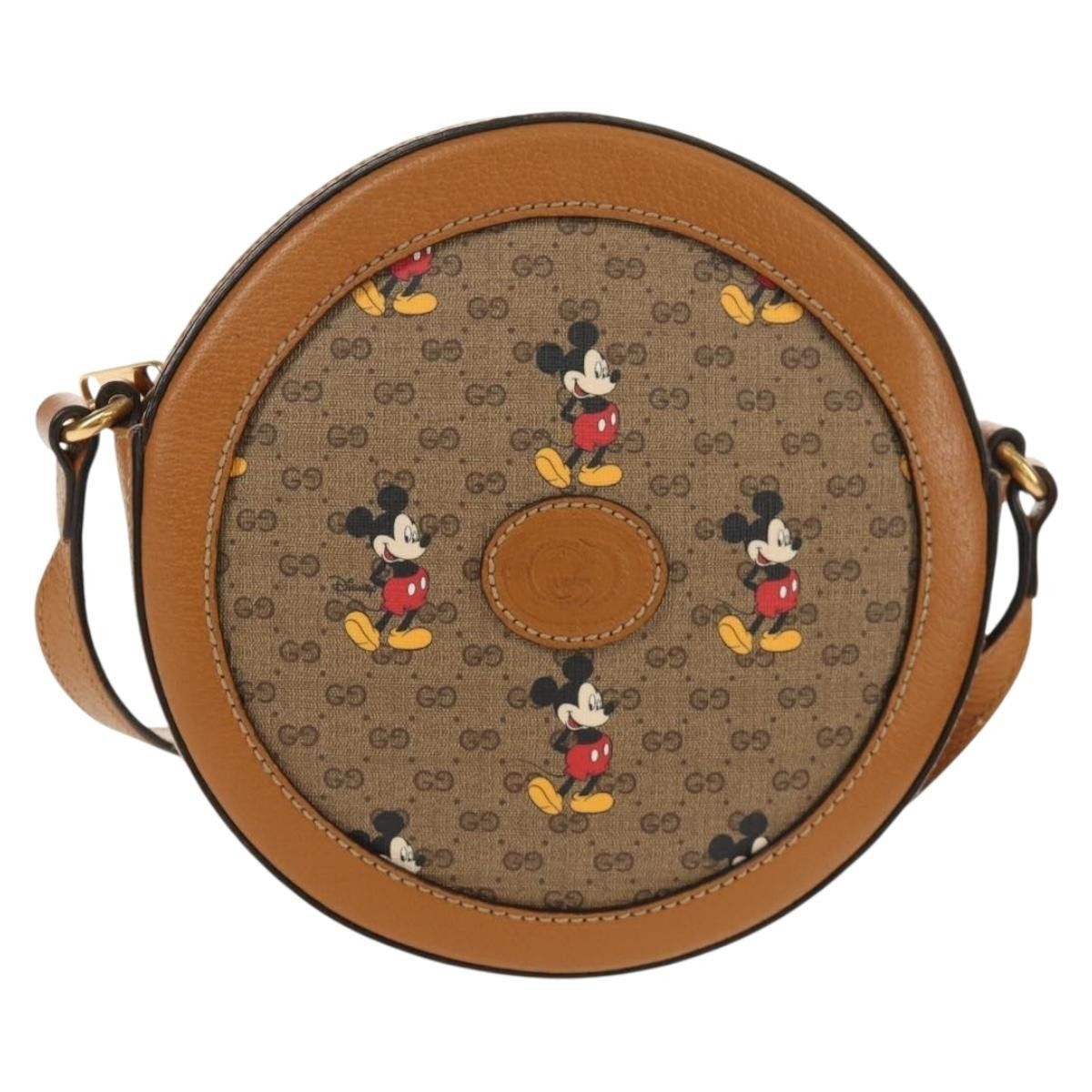 Gucci Gucci Disney Mickey Mouse Round Shoulder Bag Printed Mini GG Coated Canvas Size ONE SIZE - 1 Thumbnail