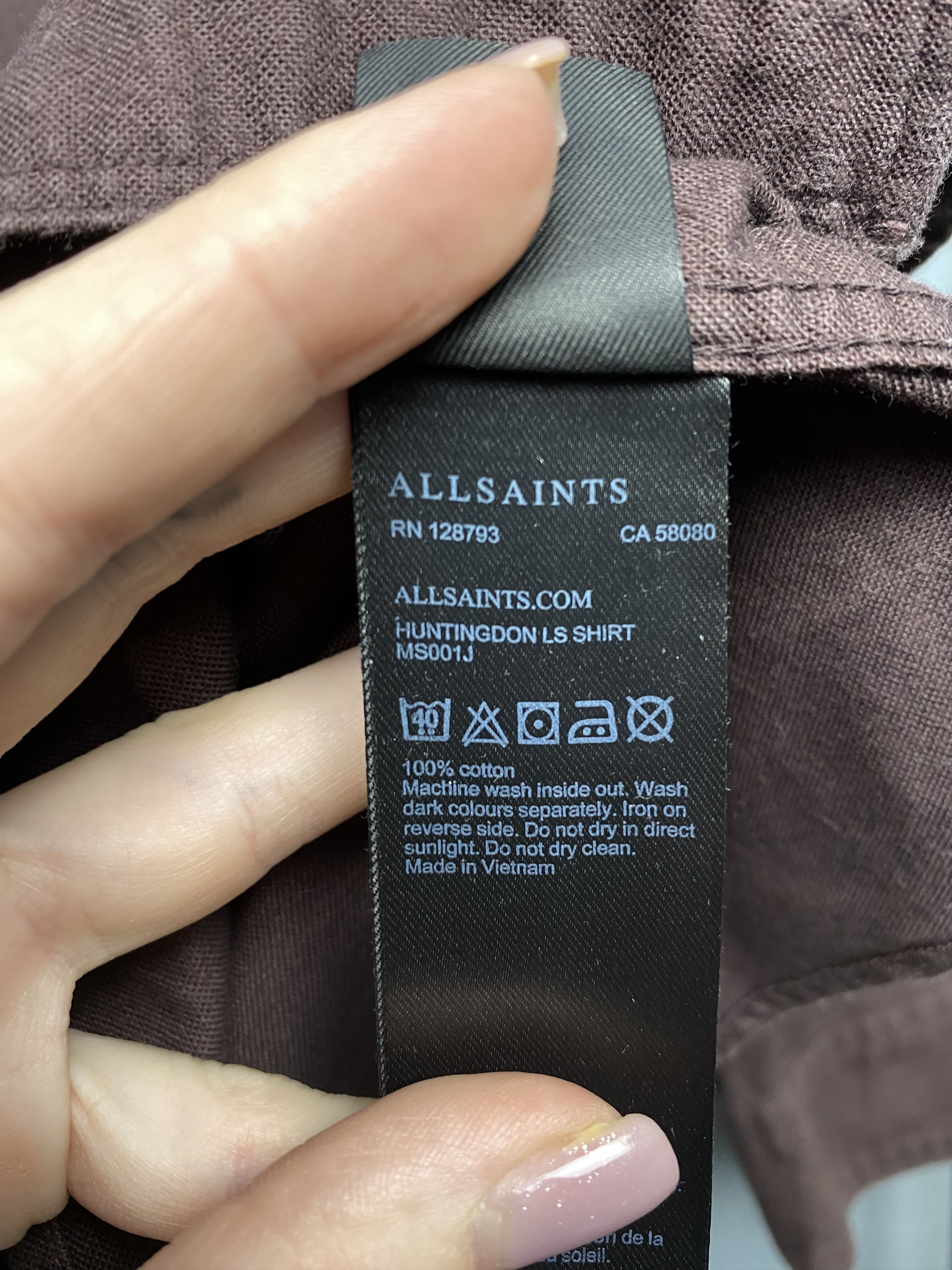 Allsaints × Vintage Allsaints Vintage Mens Hungtinton Long Sleeve Shirt Size US S / EU 44-46 / 1 - 4 Thumbnail