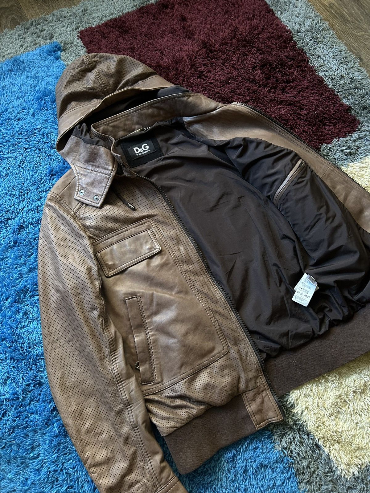 Dolce & Gabbana Lambskin Hooded Leather Jacket Size US M / EU 48-50 / 2 - 3 Thumbnail