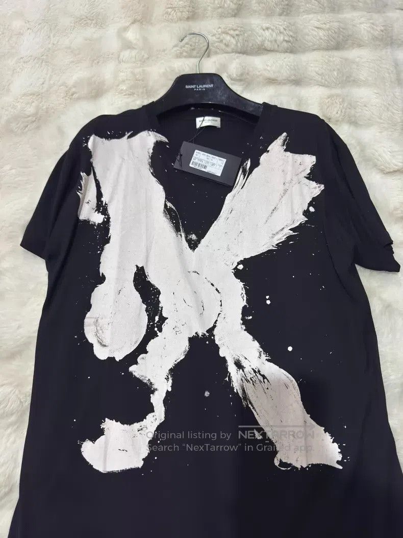 Saint Laurent Paris Saint Laurent Paris Black Large Right Men's Short Sleeve T Size US L / EU 52-54 / 3 - 3 Thumbnail