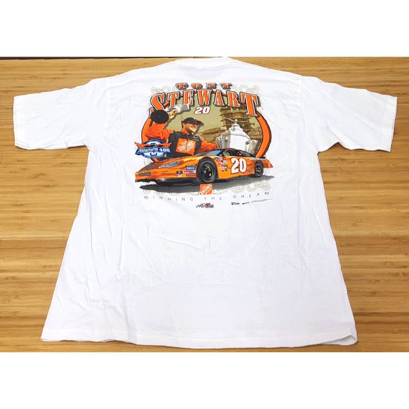 Chase Authentics Tony Stewart Chase Authentics Shirt Racing 2005 Brickyard Dream White L Men Short Sleeve Cotton Graphic Print 2000s Size US L / EU 52-54 / 3 - 5 Thumbnail