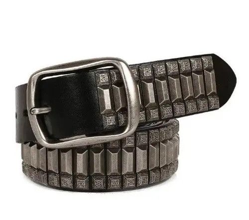 VIBE 110 cm Cowboy Motorcycle Jeans Heavy Metal Rivet Belts Size ONE SIZE - 5 Thumbnail