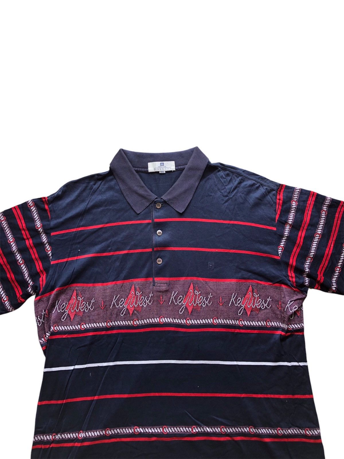 Givenchy Givenchy Polos Keywest Sailing Ship Logo Stripe Tee Size US L / EU 52-54 / 3 - 4 Thumbnail