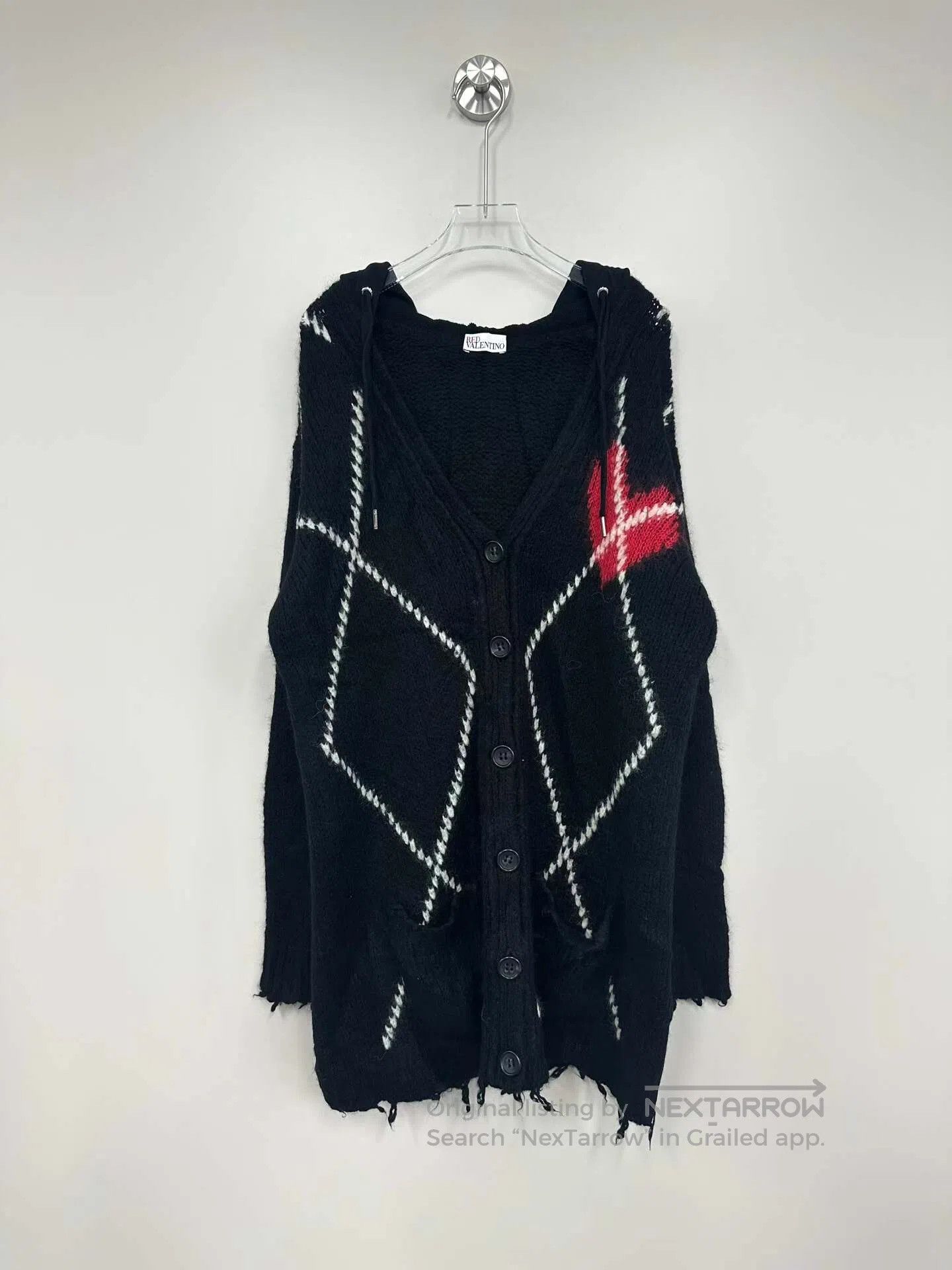 Valentino Valentino Black Heart Knit Hooded Cardigan Jacket| Size US S / EU 44-46 / 1 - 1 Thumbnail