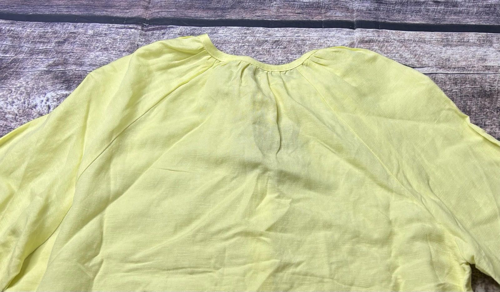 Harris Tweed Tweeds Top Women's Small Linen Drawstring Blouse Balloon Size S / US 4 / IT 40 - 6 Thumbnail