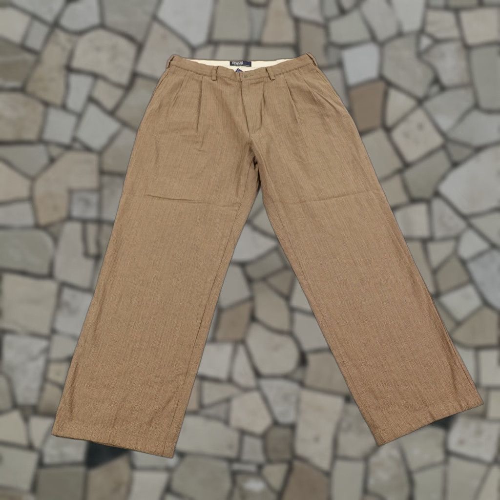 Polo Ralph Lauren VINTAGE Polo Ralph Lauren Pants Mens 35x34 Dress Pants Brown Herringbone Pleated Straight Leg Formal Casual Size US S / EU 44-46 / 1 - 1 Thumbnail