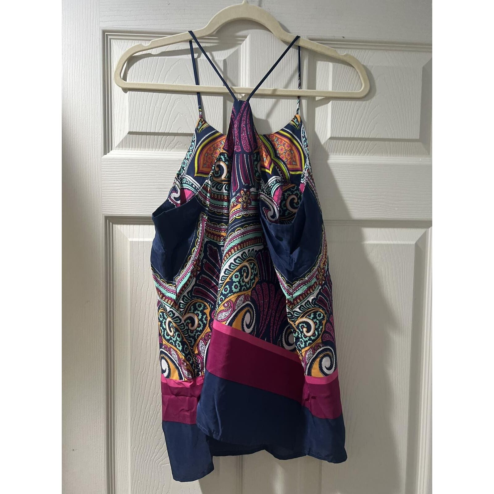 Rene Caovilla Renee C. Women Racer Back Print Tank Top Camisole L A000044 Size L / US 10 / IT 46 - 8 Thumbnail