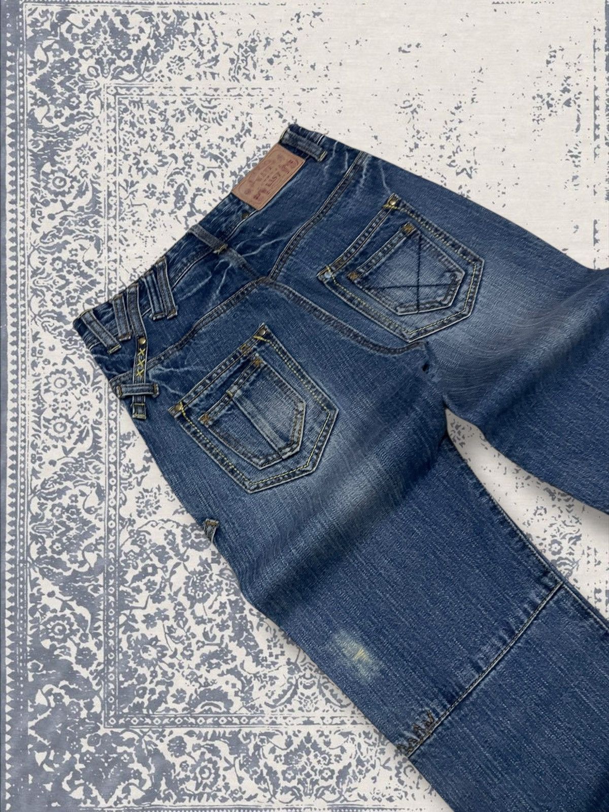 Designer × Japanese Brand × Vintage Vintage 1990s Japan Designer Wavelist Distressed Denim Size US 27 - 14 Thumbnail