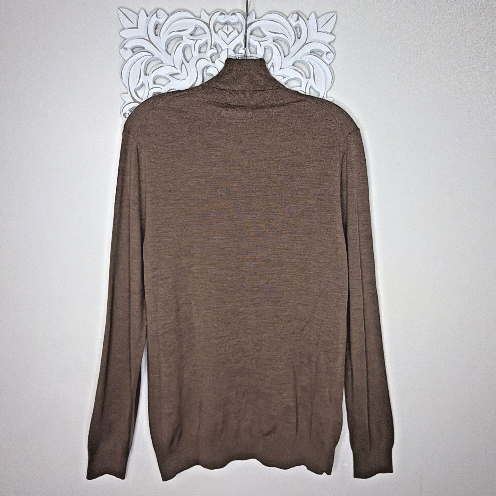 Mango MNG MAN size Medium Extrafine Merino Wool Rolled Neck BROWN Size US M / EU 48-50 / 2 - 2 Thumbnail