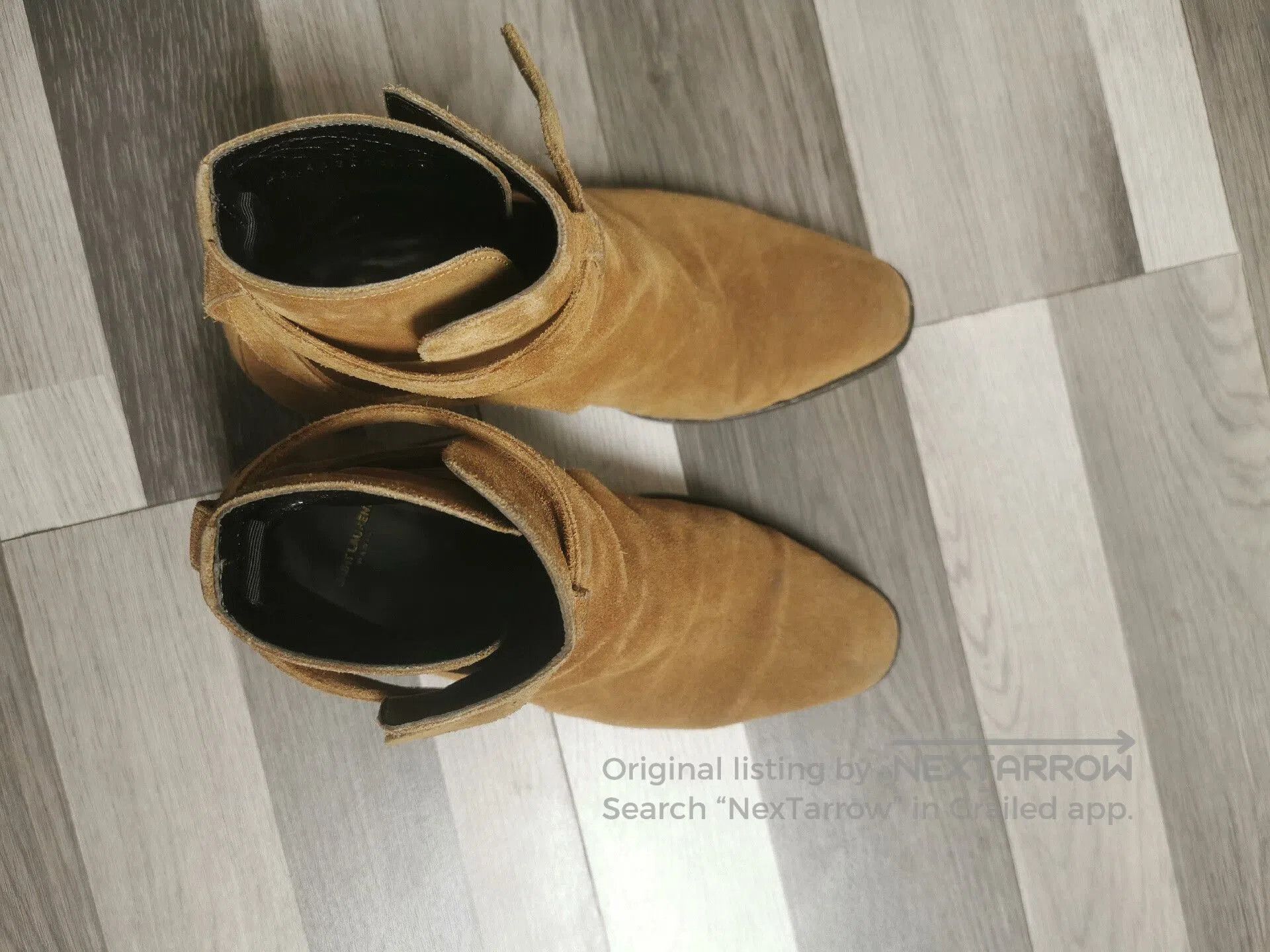 Saint Laurent Paris Classic Saint Laurent Beige Suede Boots. Size US 7 / EU 40 - 4 Thumbnail