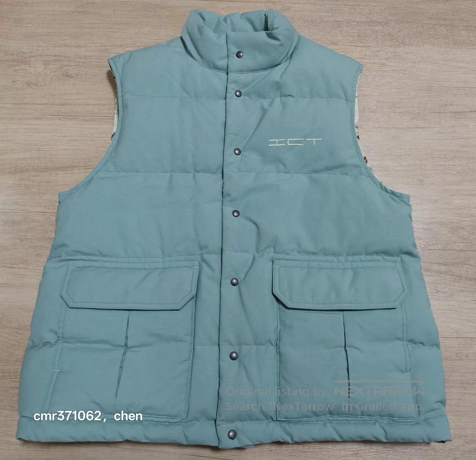 Visvim Green Puffer Vest with Front Pockets . Size US S / EU 44-46 / 1 - 1 Thumbnail