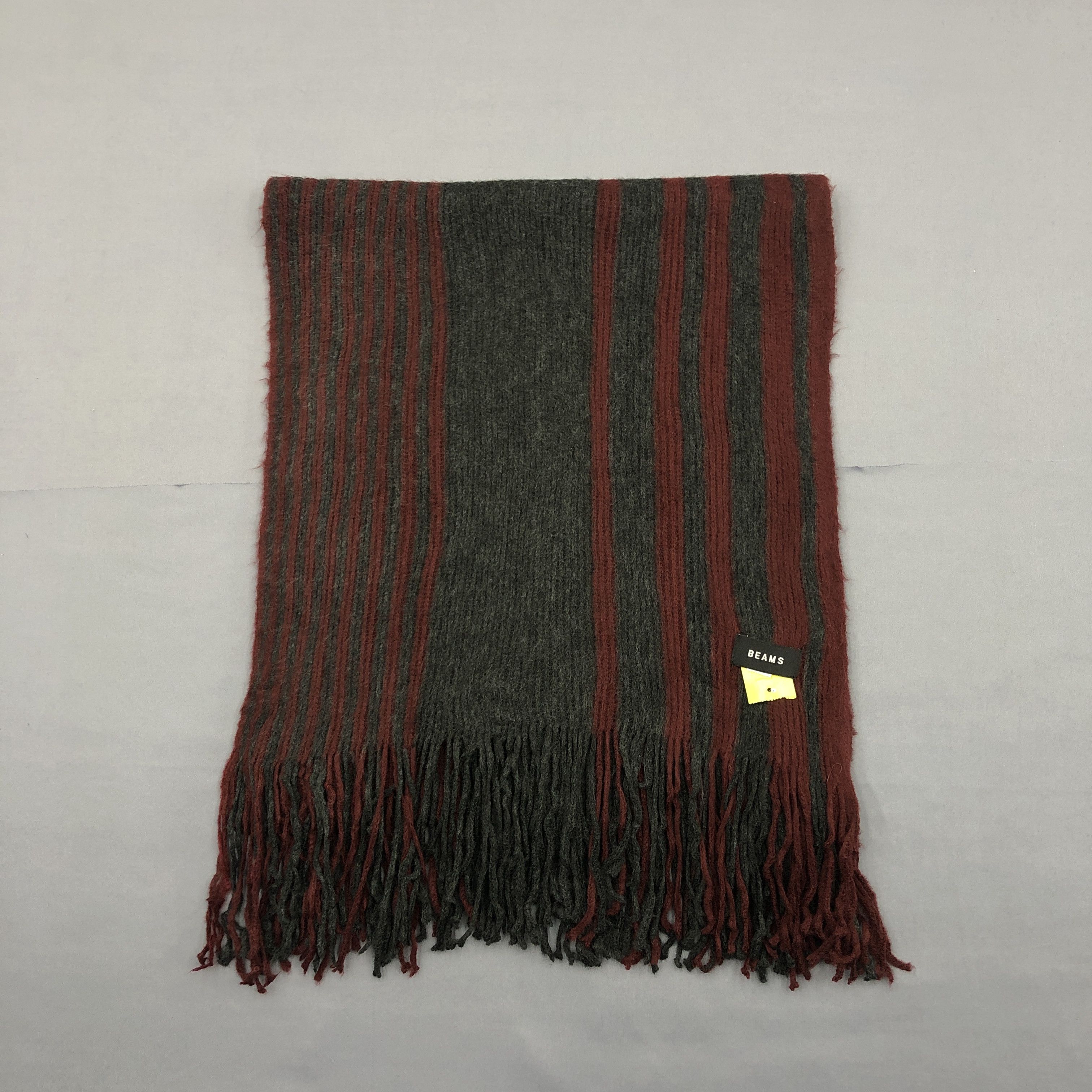 Beams Plus Vintage Beams Scarf Fringe Ribbed Knit Wool Scarves. Size ONE SIZE - 2 Thumbnail