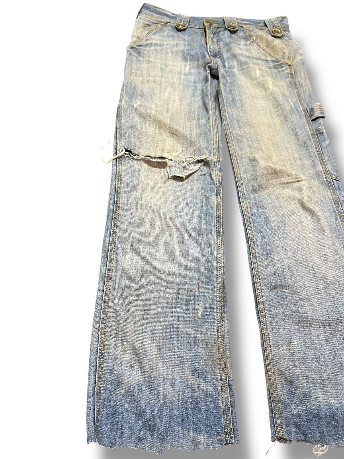Japanese Brand Vintage Kalalion Mudwash Carpenter Buckle Belt Denim Size US 31 - 3 Thumbnail