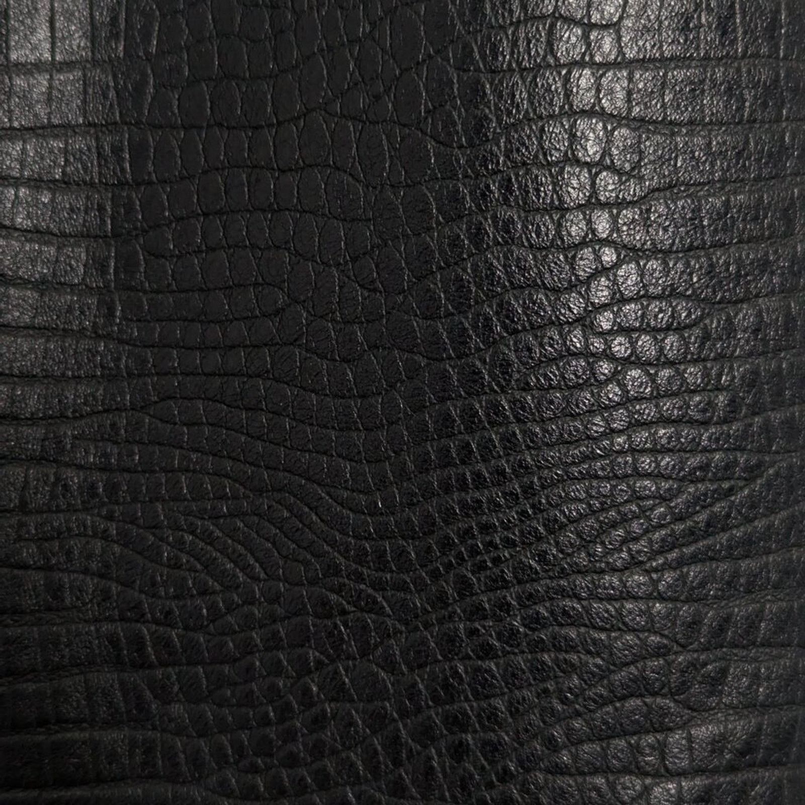 Liz Claiborne Liz Claiborne Vintage Black Soft Embossed Leather Mini Skirt Size 29" - 6 Thumbnail