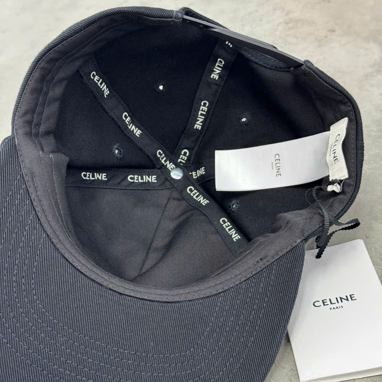 Celine CELINE Embroidered Cap In Cotton BLACK Size ONE SIZE - 11 Thumbnail