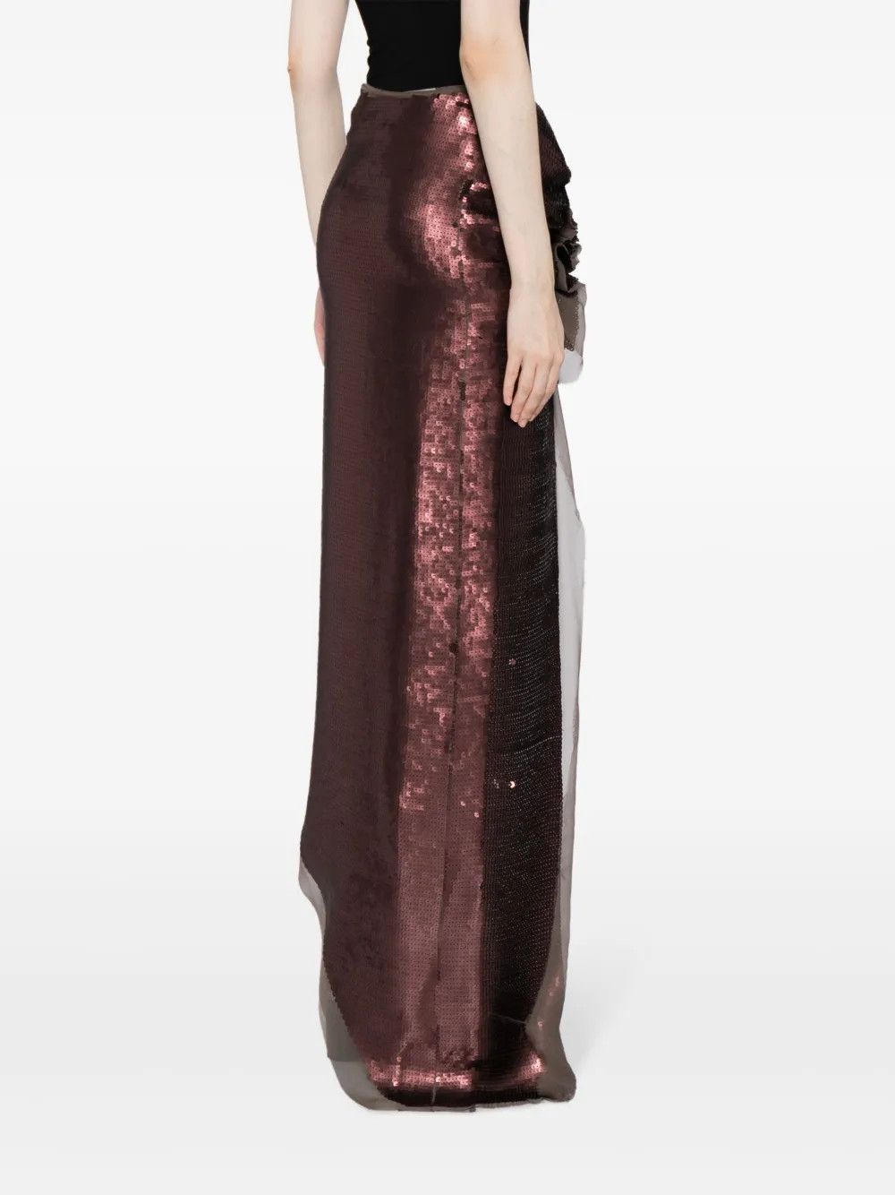 Rick Owens o1y0126 Maxi Skirt in Chocolate Brown Size 26" / US 2 / IT 38 - 4 Thumbnail