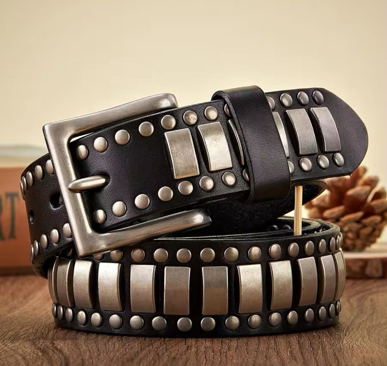 Genuine Leather × Japanese Brand Genuine Leather Metal Pin Buckle Men Belt Size ONE SIZE - 1 Thumbnail