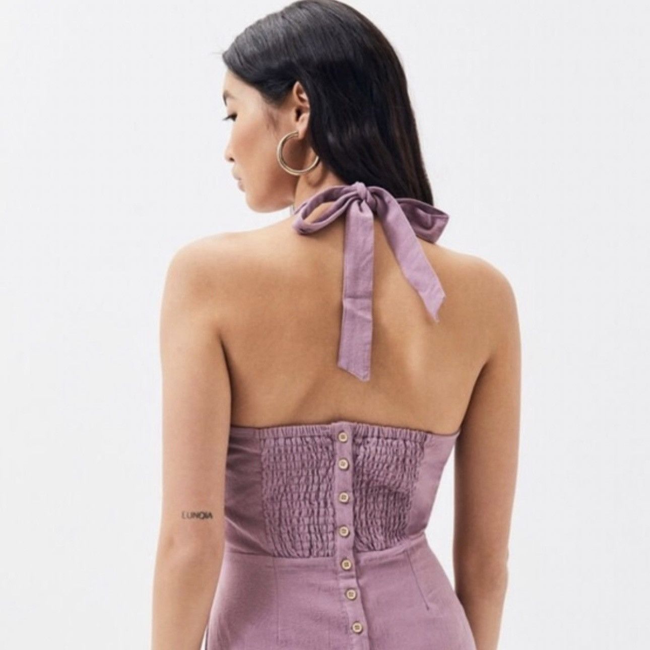 Kendall And Kylie KENDALL & KYLIE Mauve Pink Purple Neck Tie Halter Mini Dress Size S / US 4 / IT 40 - 3 Thumbnail