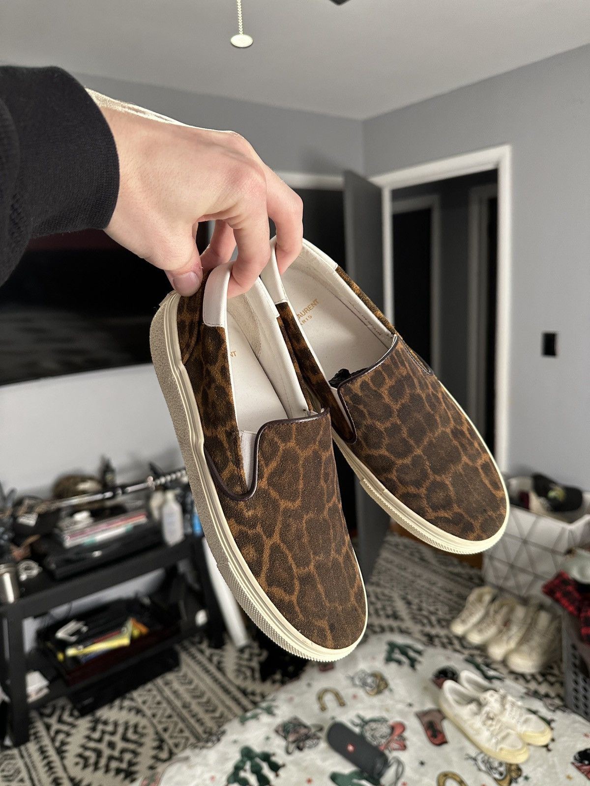 Saint Laurent Paris Leopard Slip-On Sneakers Size US 6 / IT 36 - 11 Thumbnail