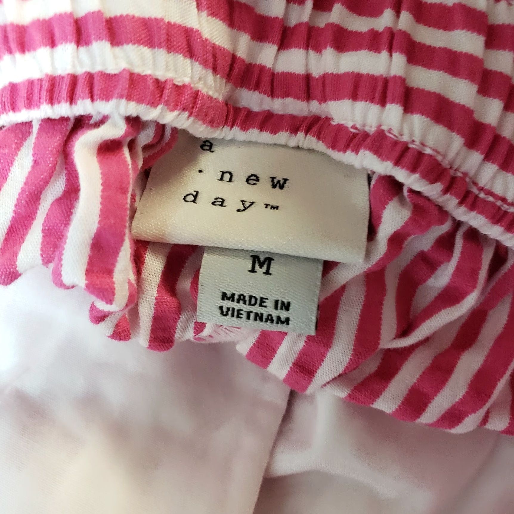 Vintage A New Day Womens Shorts Belted High Rise 13.5" Rise Cotton Pink White Striped Size M S/M Casual Womens Size 28" / US 6 / IT 42 - 3 Thumbnail