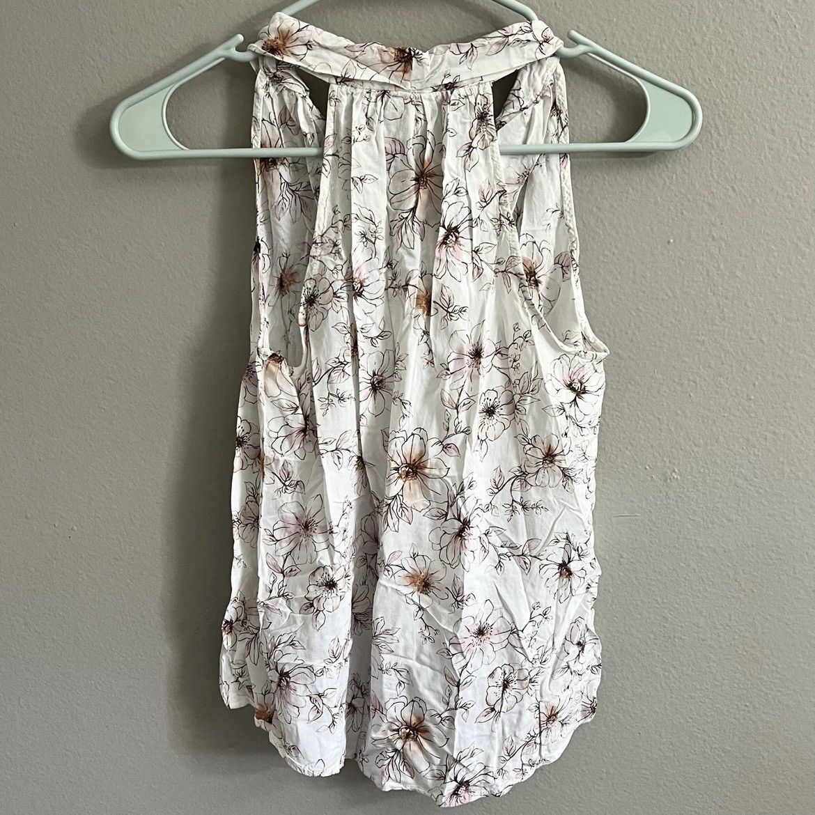 Forever 21 White Floral Print Scarf Tie Collar Top Forever 21 Women XS Size XS / US 0-2 / IT 36-38 - 3 Thumbnail