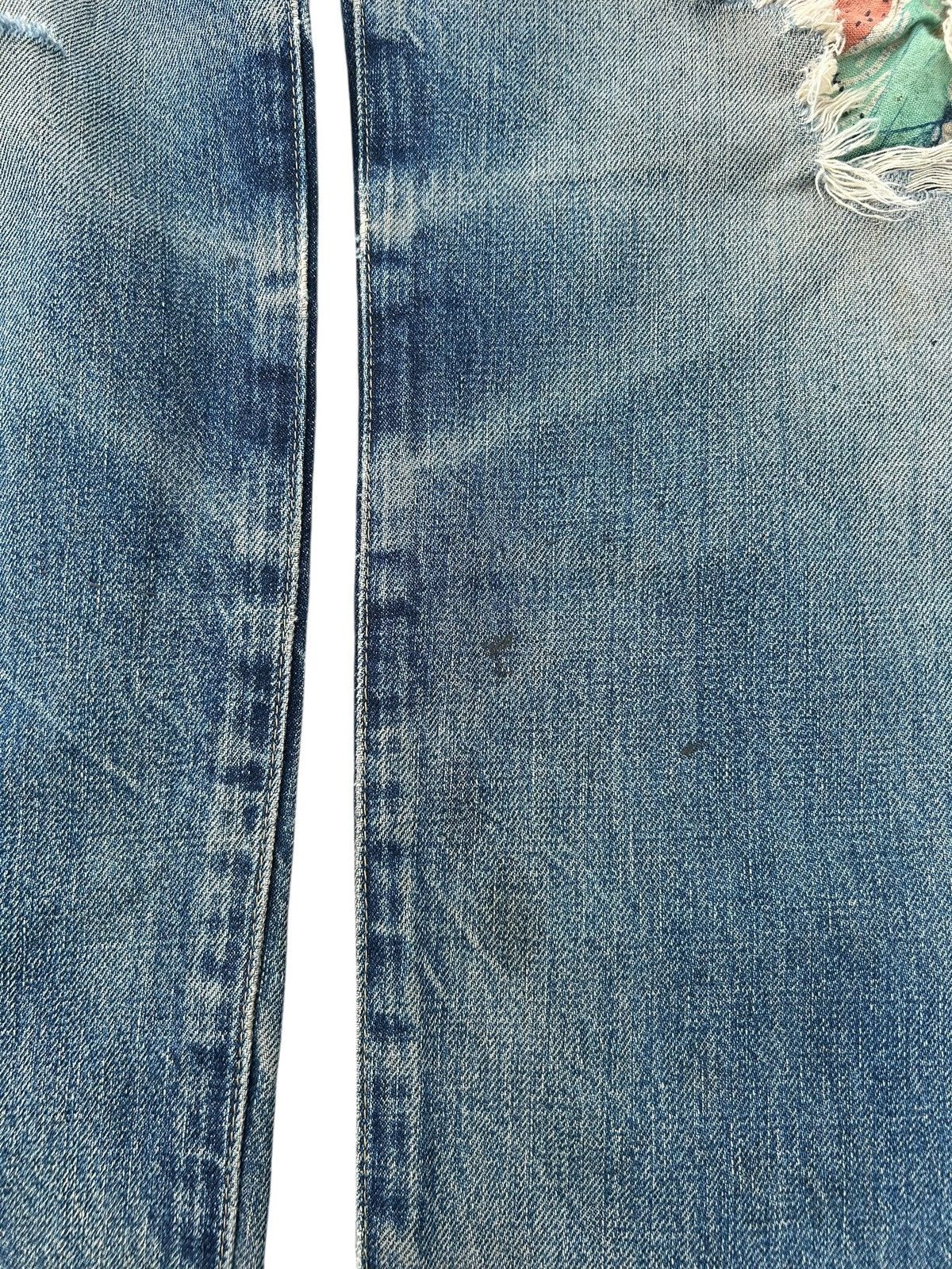 Kapital Thrashed Vintage Levis big E Selvedge Repair Denim Jeans Size US 32 / EU 48 - 13 Thumbnail