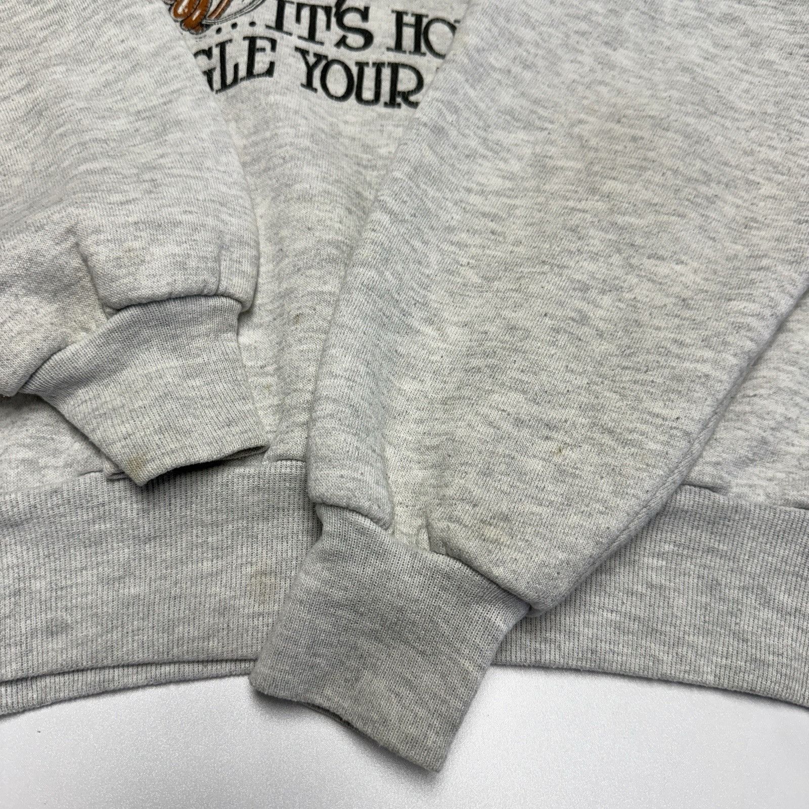 Vintage Vintage 90s Funny Parody Fishing Sweatshirt Mens Large Gray Size US L / EU 52-54 / 3 - 8 Thumbnail