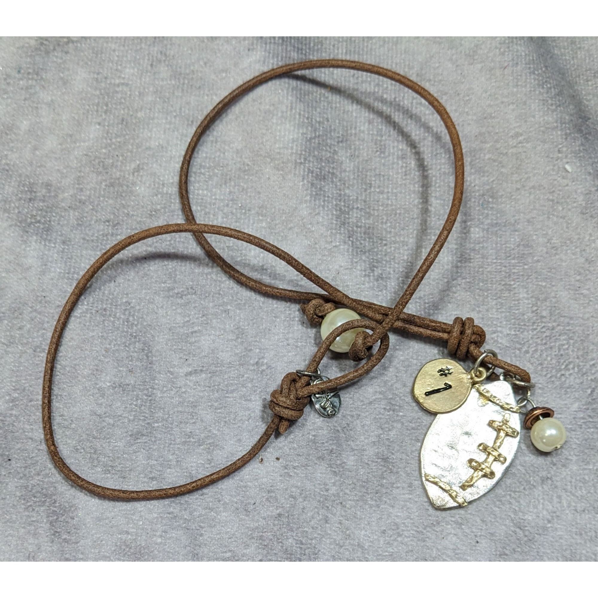 Other Crave Football Metallic Pendant Necklace With Charm Accents Size ONE SIZE - 6 Thumbnail
