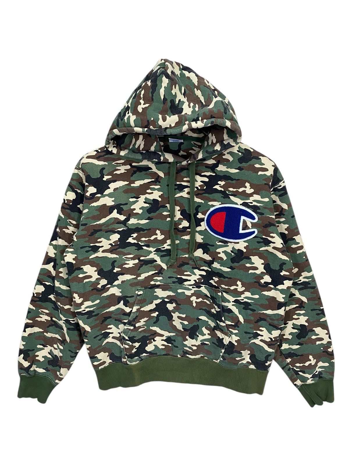 Champion Vintage champion big logo camo hoodie Size US L / EU 52-54 / 3 - 1 Thumbnail