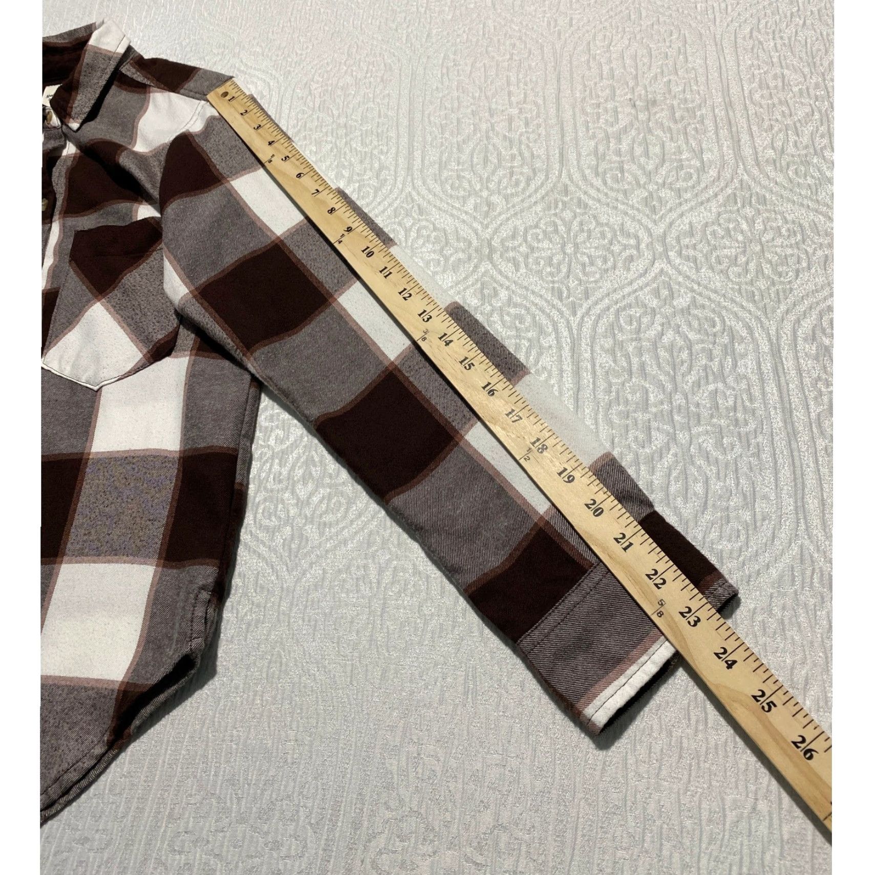 Abercrombie & Fitch Abercrombie Fitch Button-Up Shirt Plaid Flannel Cotton XS Brown Women Casual Long Sleeve Collared Button-Up, Basic, Fall Winter, Regular Fit Size XS / US 0-2 / IT 36-38 - 7 Thumbnail