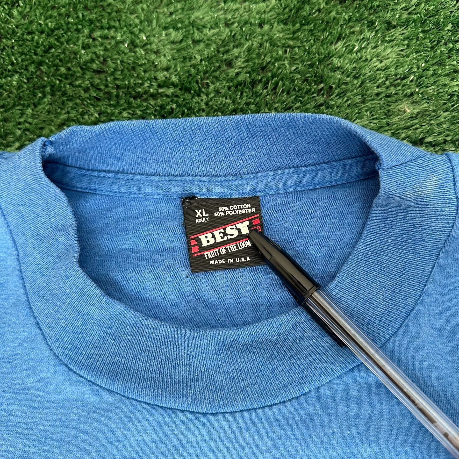 Fruit Of The Loom Vintage 90s Indy 400 10K 5K Run T-Shirt Long Sleeve Blue XL Size US XL / EU 56 / 4 - 4 Thumbnail