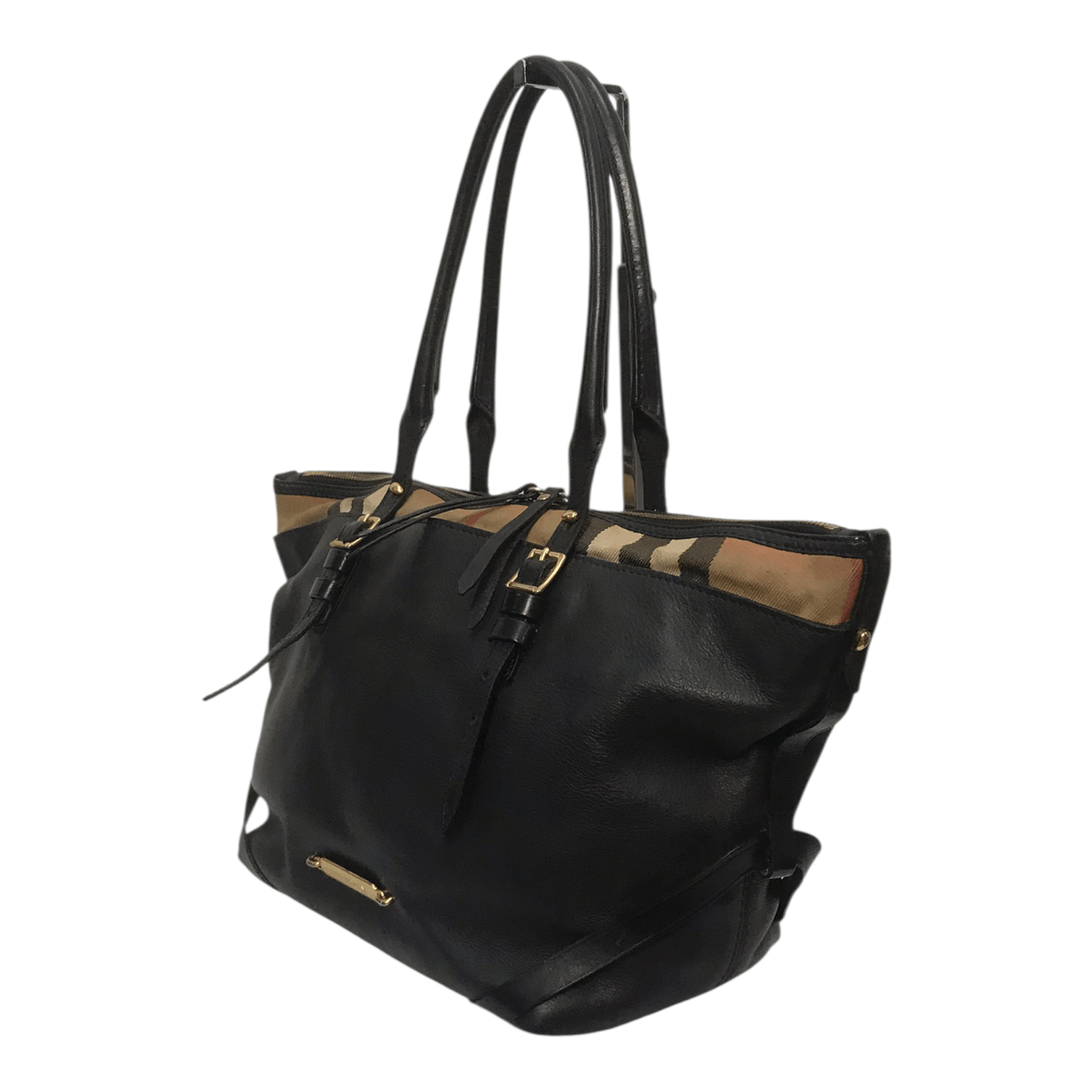 Burberry Burberry Leather Nova Check Handbag Size ONE SIZE - 4 Thumbnail