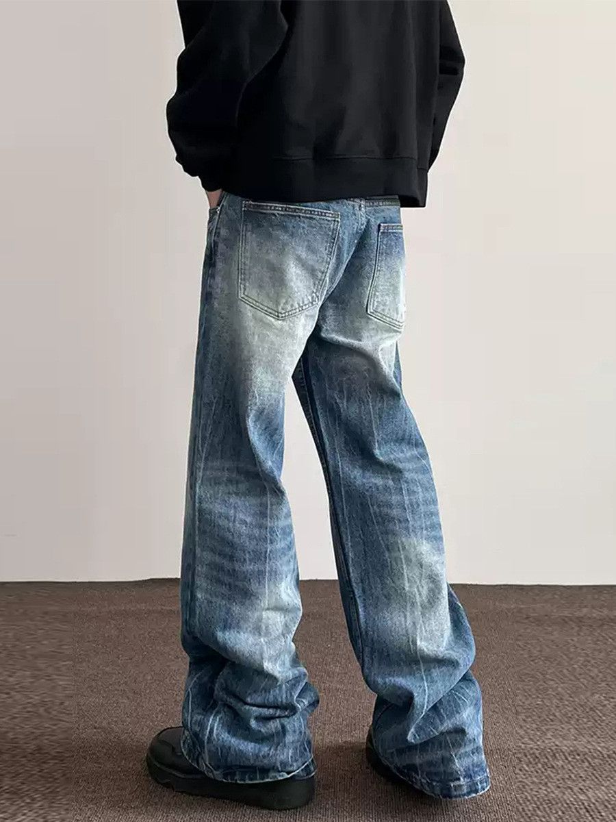 Japanese Brand Men's loose-fit cleanfit straight leg lightning jeans Size US 32 / EU 48 - 2 Thumbnail
